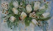 white tulips.canvas/oily paints